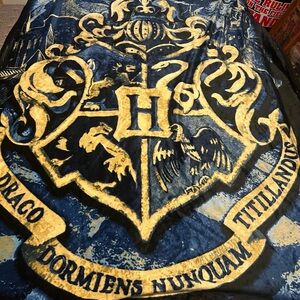 Blue and Gold Hogwarts Blanket